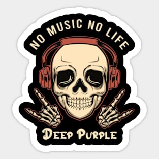 No music no life deep purple Sticker